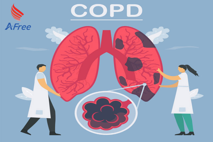 Chronic obstructive pulmonary disease or COPD. Lung have breathi